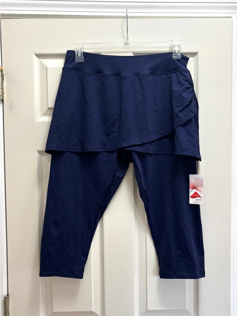 Lands’ End 1X Navy Skirted Swim Leggings NWT Capri Modest Tummy - Picture 3 of 7